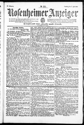 Rosenheimer Anzeiger Samstag 7. Juli 1906