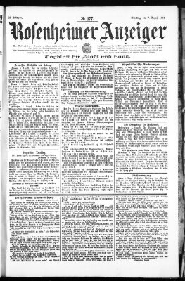 Rosenheimer Anzeiger Dienstag 7. August 1906