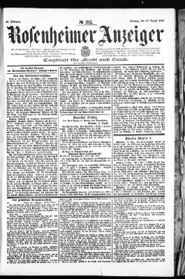 Rosenheimer Anzeiger Sonntag 12. August 1906