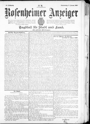 Rosenheimer Anzeiger Donnerstag 3. Januar 1907