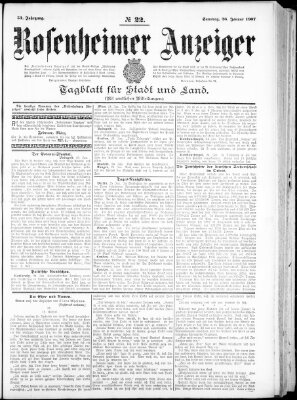 Rosenheimer Anzeiger Samstag 26. Januar 1907