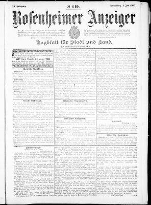 Rosenheimer Anzeiger Donnerstag 4. Juli 1907