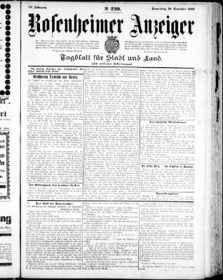 Rosenheimer Anzeiger Donnerstag 26. September 1907