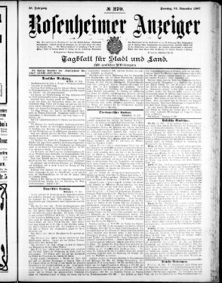 Rosenheimer Anzeiger Sonntag 24. November 1907