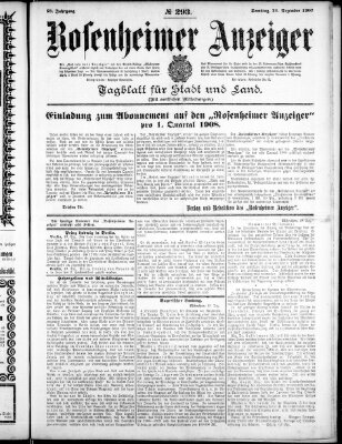 Rosenheimer Anzeiger Samstag 21. Dezember 1907