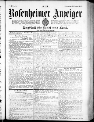 Rosenheimer Anzeiger Donnerstag 23. Januar 1908