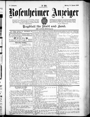 Rosenheimer Anzeiger Freitag 31. Januar 1908