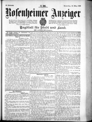 Rosenheimer Anzeiger Donnerstag 19. März 1908