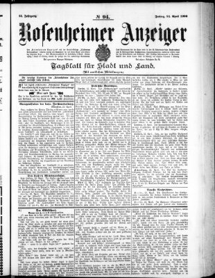 Rosenheimer Anzeiger Freitag 24. April 1908