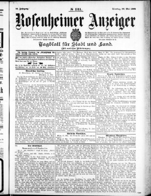 Rosenheimer Anzeiger Dienstag 26. Mai 1908