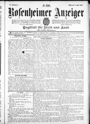 Rosenheimer Anzeiger Mittwoch 8. Juli 1908