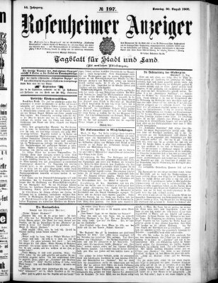 Rosenheimer Anzeiger Sonntag 30. August 1908