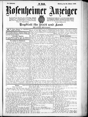 Rosenheimer Anzeiger Samstag 24. Oktober 1908