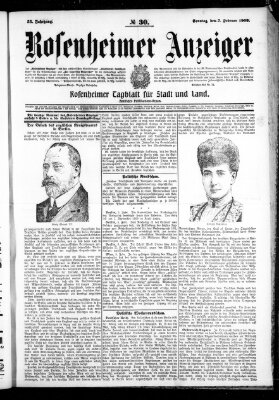 Rosenheimer Anzeiger Sonntag 7. Februar 1909
