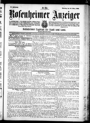 Rosenheimer Anzeiger Dienstag 30. März 1909