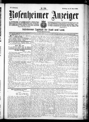 Rosenheimer Anzeiger Samstag 3. April 1909
