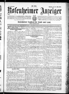 Rosenheimer Anzeiger Dienstag 18. Mai 1909