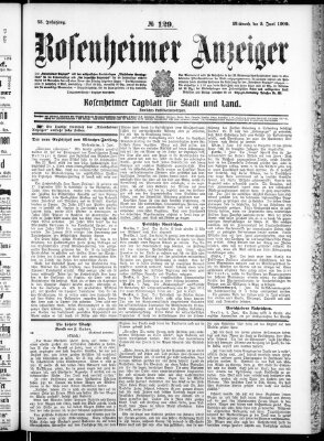 Rosenheimer Anzeiger Mittwoch 9. Juni 1909