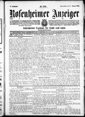 Rosenheimer Anzeiger Donnerstag 5. August 1909