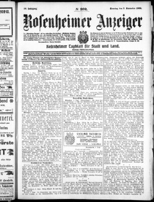 Rosenheimer Anzeiger Sonntag 5. September 1909