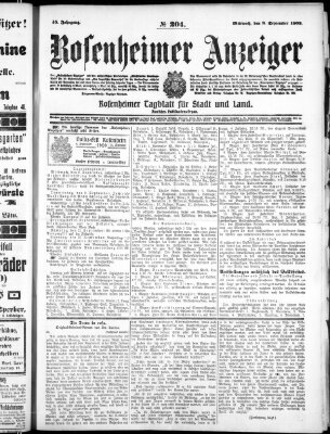 Rosenheimer Anzeiger Mittwoch 8. September 1909