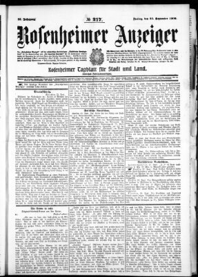 Rosenheimer Anzeiger Freitag 24. September 1909