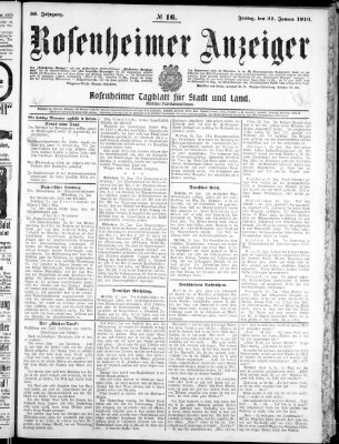 Rosenheimer Anzeiger Freitag 21. Januar 1910