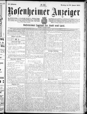 Rosenheimer Anzeiger Samstag 22. Januar 1910