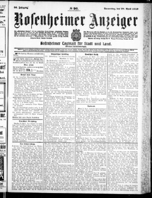 Rosenheimer Anzeiger Donnerstag 28. April 1910