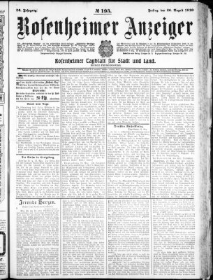 Rosenheimer Anzeiger Freitag 26. August 1910