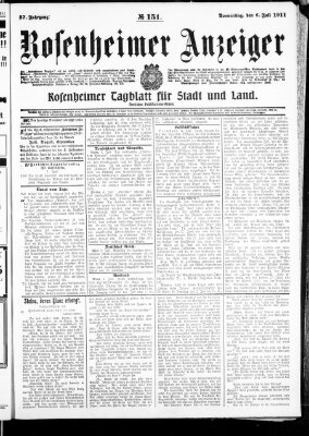 Rosenheimer Anzeiger Donnerstag 6. Juli 1911