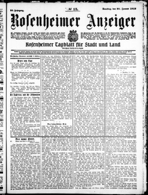 Rosenheimer Anzeiger Samstag 20. Januar 1912
