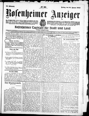 Rosenheimer Anzeiger Freitag 26. Januar 1912