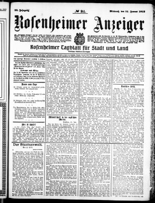 Rosenheimer Anzeiger Mittwoch 31. Januar 1912