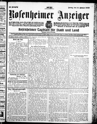 Rosenheimer Anzeiger Freitag 16. Februar 1912