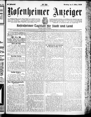 Rosenheimer Anzeiger Dienstag 5. März 1912