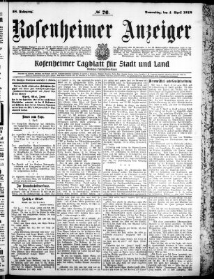 Rosenheimer Anzeiger Donnerstag 4. April 1912