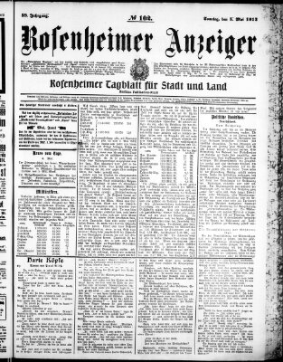 Rosenheimer Anzeiger Sonntag 5. Mai 1912