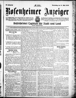 Rosenheimer Anzeiger Donnerstag 16. Mai 1912