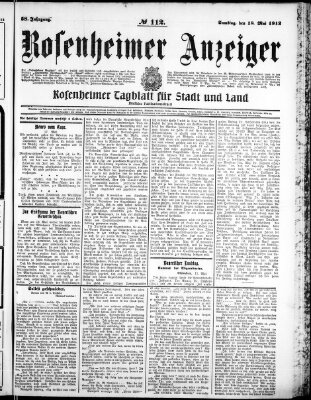 Rosenheimer Anzeiger Samstag 18. Mai 1912