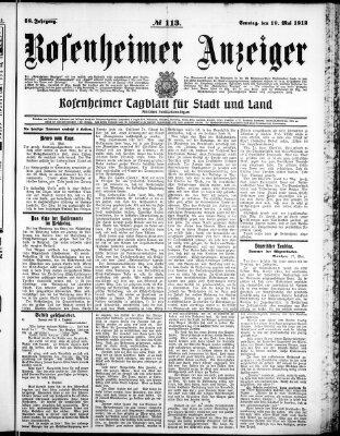 Rosenheimer Anzeiger Sonntag 19. Mai 1912