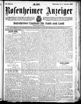 Rosenheimer Anzeiger Donnerstag 5. September 1912