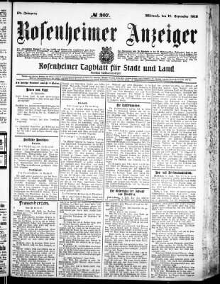 Rosenheimer Anzeiger Mittwoch 11. September 1912