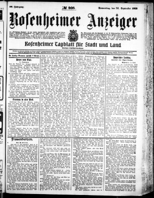 Rosenheimer Anzeiger Donnerstag 12. September 1912