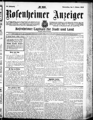 Rosenheimer Anzeiger Donnerstag 3. Oktober 1912