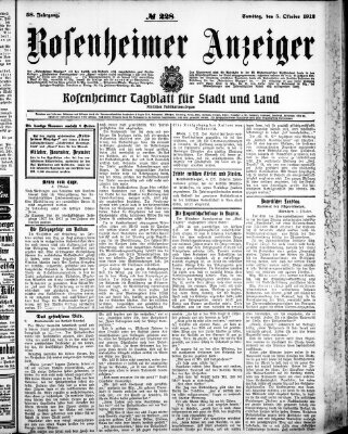 Rosenheimer Anzeiger Samstag 5. Oktober 1912