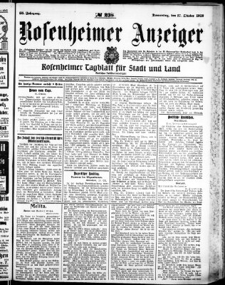 Rosenheimer Anzeiger Donnerstag 17. Oktober 1912