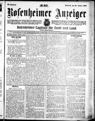 Rosenheimer Anzeiger Mittwoch 23. Oktober 1912
