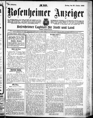 Rosenheimer Anzeiger Freitag 25. Oktober 1912