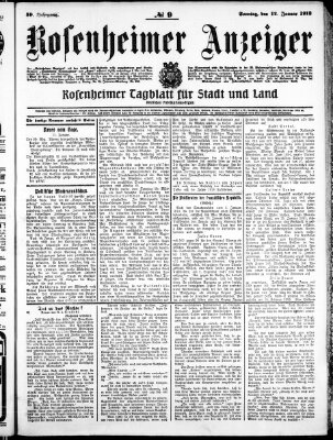 Rosenheimer Anzeiger Sonntag 12. Januar 1913